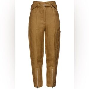 IRO Paris Khaki Utility Cargo Pants EU 34 US 2 Ankle Zip Belted